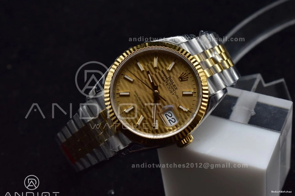DateJust Bracelet VSF YG Steel 592 SS 904L on Elegant Gold 1:1 Best Jubilee 126231 Textured Edition Dial 36 VS 0705